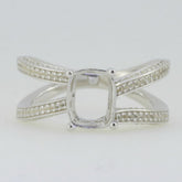 14K White Gold Semi Mount Ring Setting Cushion CU 9x7mm GTL20276R14K Syzjewelry